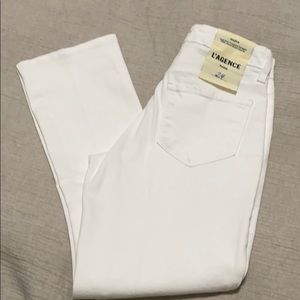 LAGENCE INTERMIX HIGH RISE CROPPED STRAIGHT DENIM